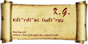 Körömi György névjegykártya