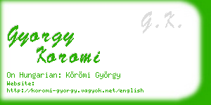 gyorgy koromi business card